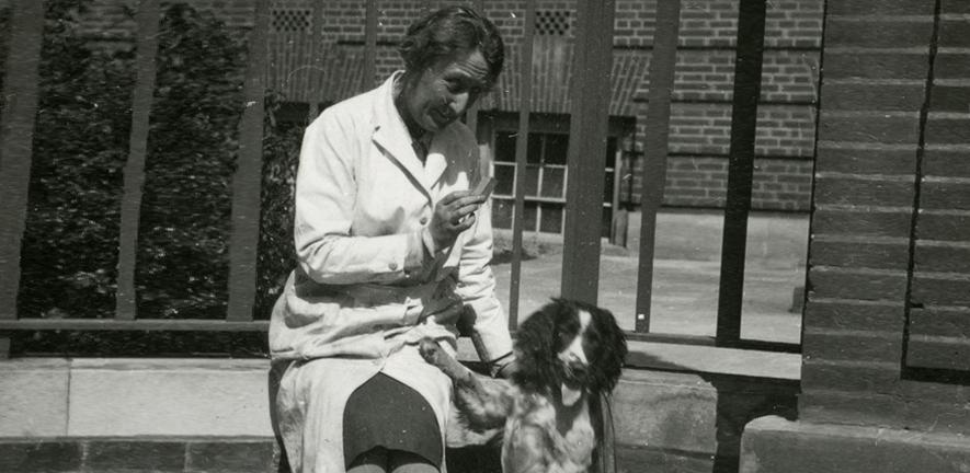 Stephenson and Judith the dog, c1930 Stephenson and Judith the dog, c1930